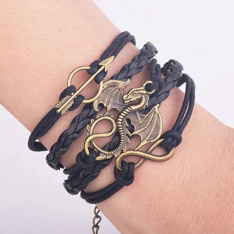 Vintage Leather Dragon Bracelet - L & M Kee, LLC