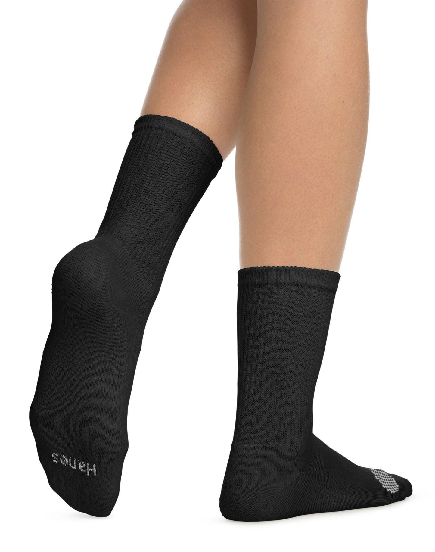 Hanes Women's Cool Comfort® Crew Socks Extended Sizes 6-Pack