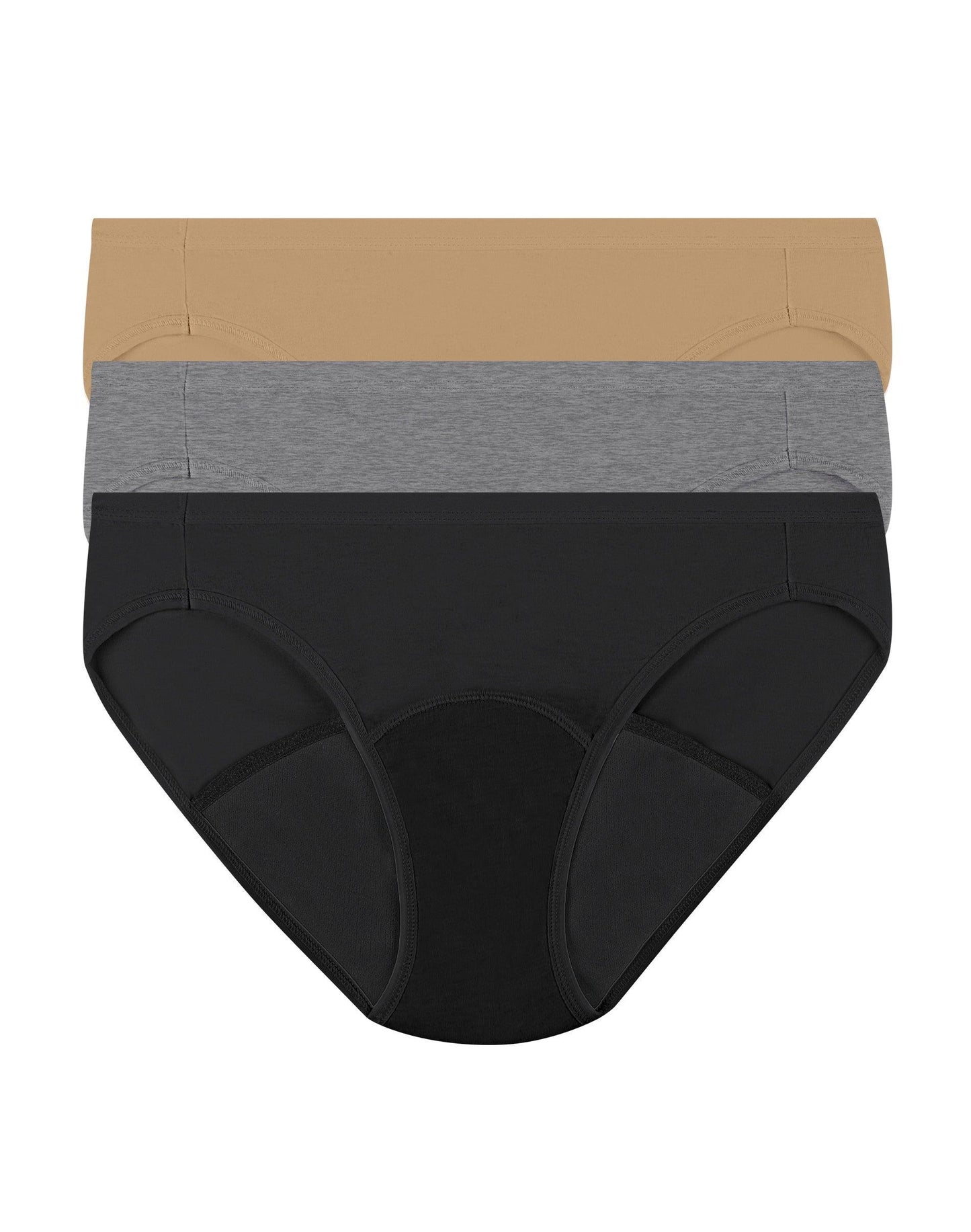 Hanes Women Fresh & Dry Moderate Period Underwear Bikini 3-Pack