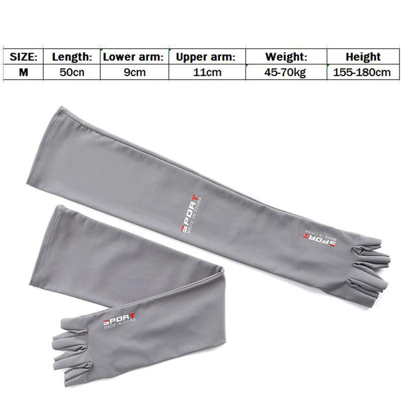 Dropship 2pcs Sport Arm Sleeves Cycling Running Fishing Climbing Arm Cover Sun UV Protection Ice Cool Sleeves With 5-finger Cuff