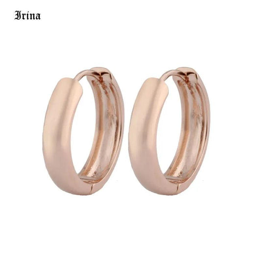 585 Rose Gold Hoops Earrings-L & M Kee, LLC
