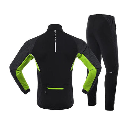 Men Warm Thermal Cycling Jacket Set Windbreak Waterproof Bike Jacket Pant Bicycle Suit Cycling Clothing Motorcycle - L & M Kee, LLC