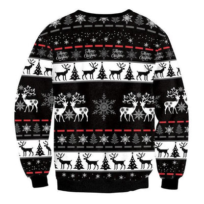 Ugly Christmas Sweater Tree Reindeer Snowflakes - L & M Kee, LLC