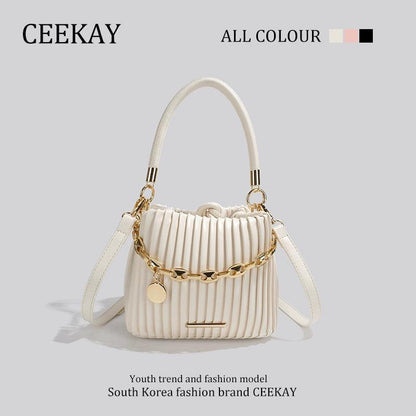 Hand Holding Bucket Bag Special-Interest Design Bag Fashion Women's Cross-Body Bag - L & M Kee, LLC