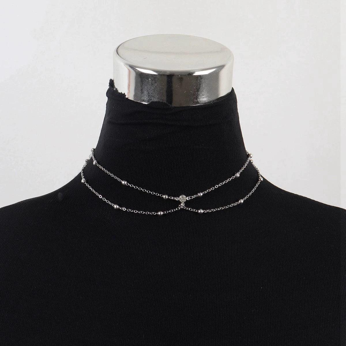 Same Style as Yang Chaoyue Chest Necklace Rope Body Chains Sexy Busty Large Size Necklace Women's Fancy Sling Clavicle Chain Jewelry - L & M Kee, LLC