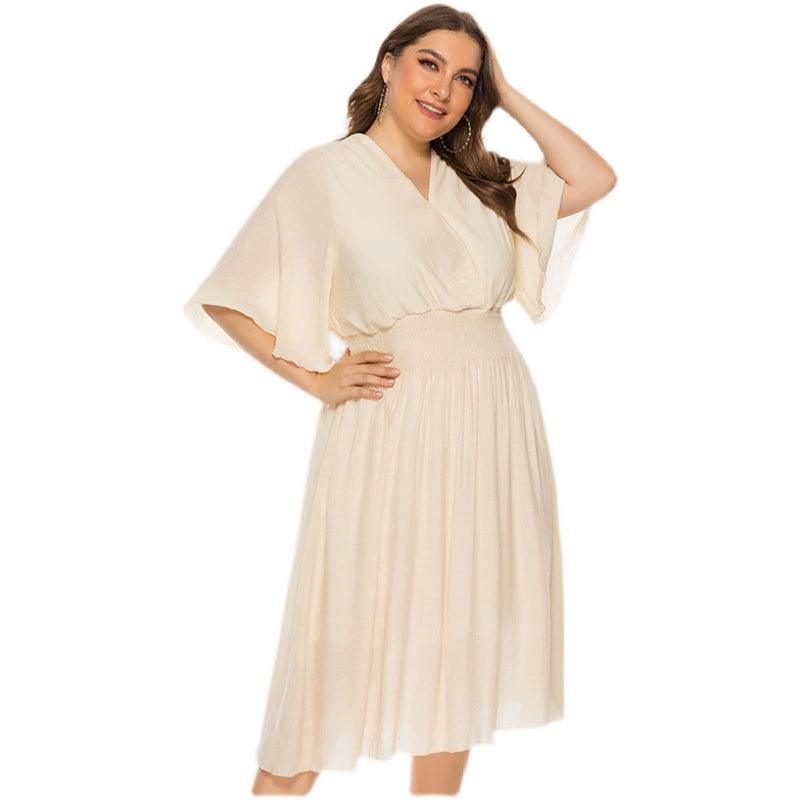 Plus Size Temperament Dress Fat Lady Dress Comfy Slim Dresses Female 4XL - L & M Kee, LLC