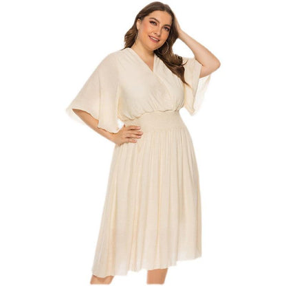 Plus Size Temperament Dress Fat Lady Dress Comfy Slim Dresses Female 4XL - L & M Kee, LLC