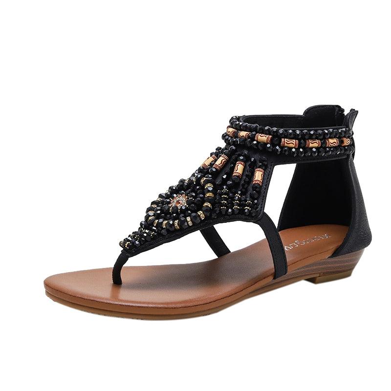 Ethnic Style Flip Toe Bohemian Beaded Retro Sandals - L & M Kee, LLC