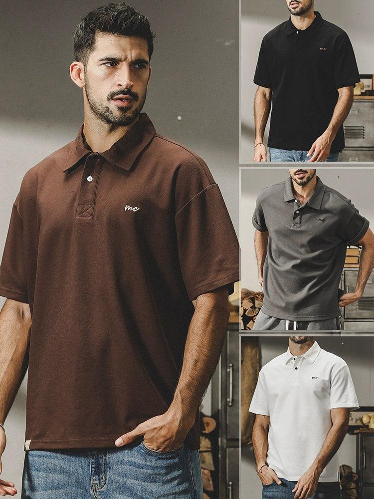 Trendy Polo Shirt Summer American Minimalist Casual Short Sleeve - L & M Kee, LLC