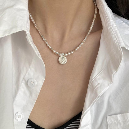 Color-Preserving Small Pieces of Silver Shijia Rose Drip Glazed Pearl Necklace - L & M Kee, LLC