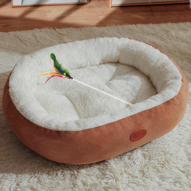 Cat Nest All Year Round Neutral Closed Large Oval Nest Thickened Winter Warm Winter Small Size Dogs Dog Mat Kennel - L & M Kee, LLC