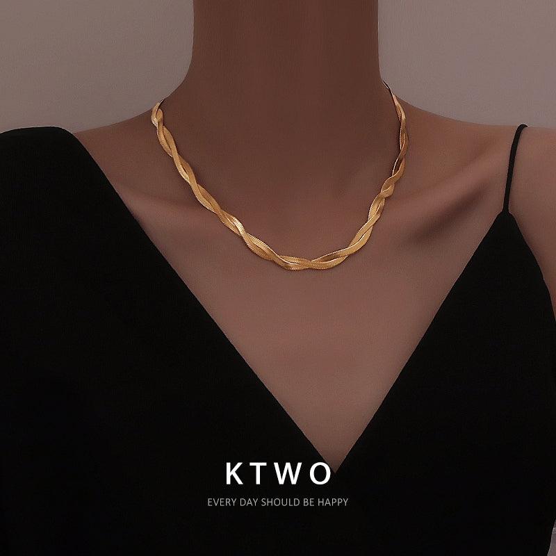 Elegant Twist Gold Necklace - L & M Kee, LLC