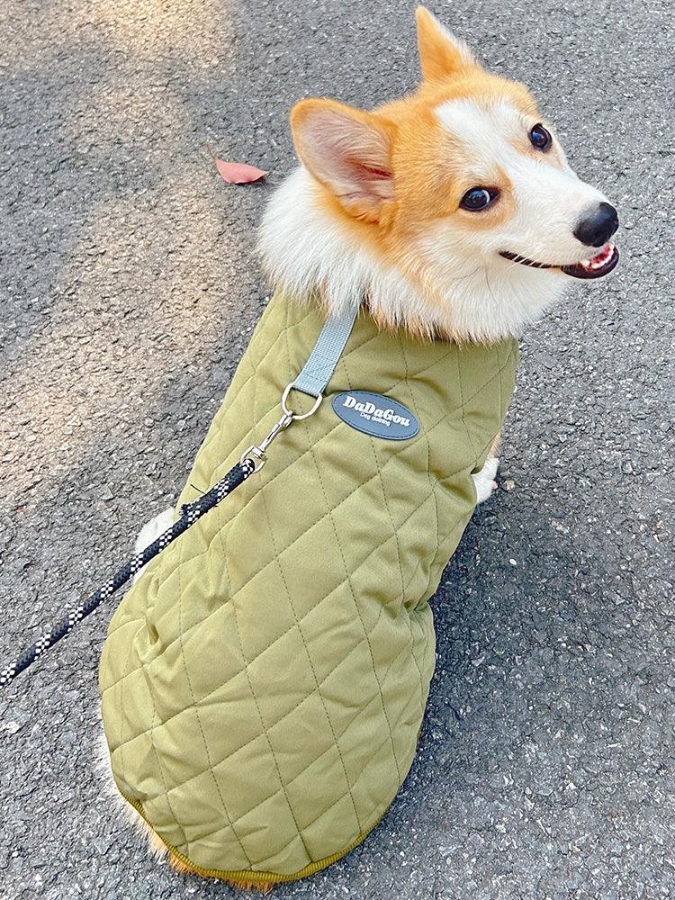 Corgi Shiba Inu Dog Clothes Winter Traction Buckle Medium Size Pet Coat Thickened Vest Velvet Thermal Vest - L & M Kee, LLC