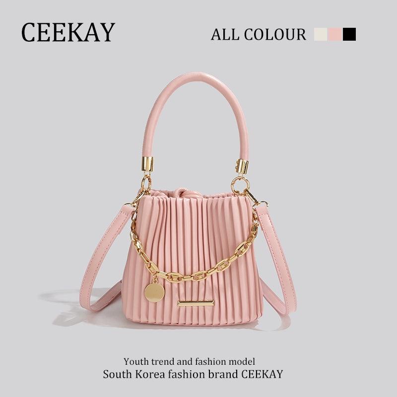 Hand Holding Bucket Bag Special-Interest Design Bag Fashion Women's Cross-Body Bag - L & M Kee, LLC