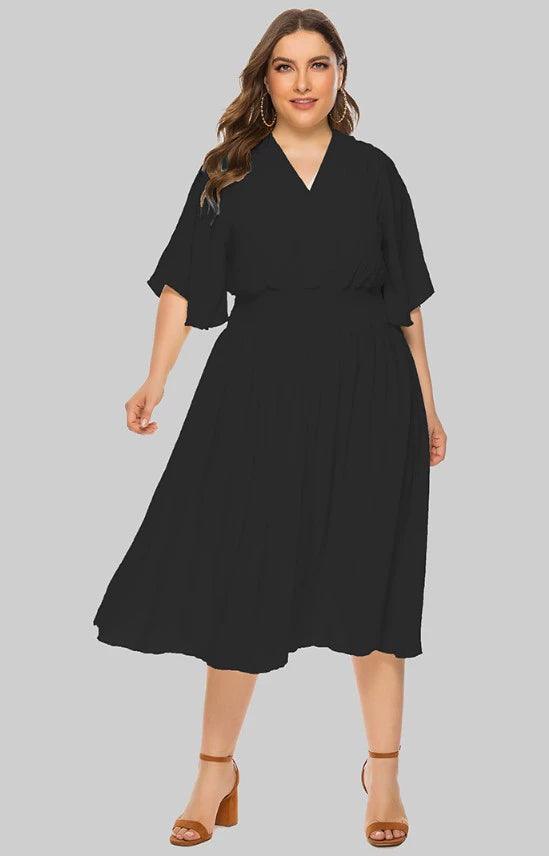 Plus Size Temperament Dress Fat Lady Dress Comfy Slim Dresses Female 4XL - L & M Kee, LLC
