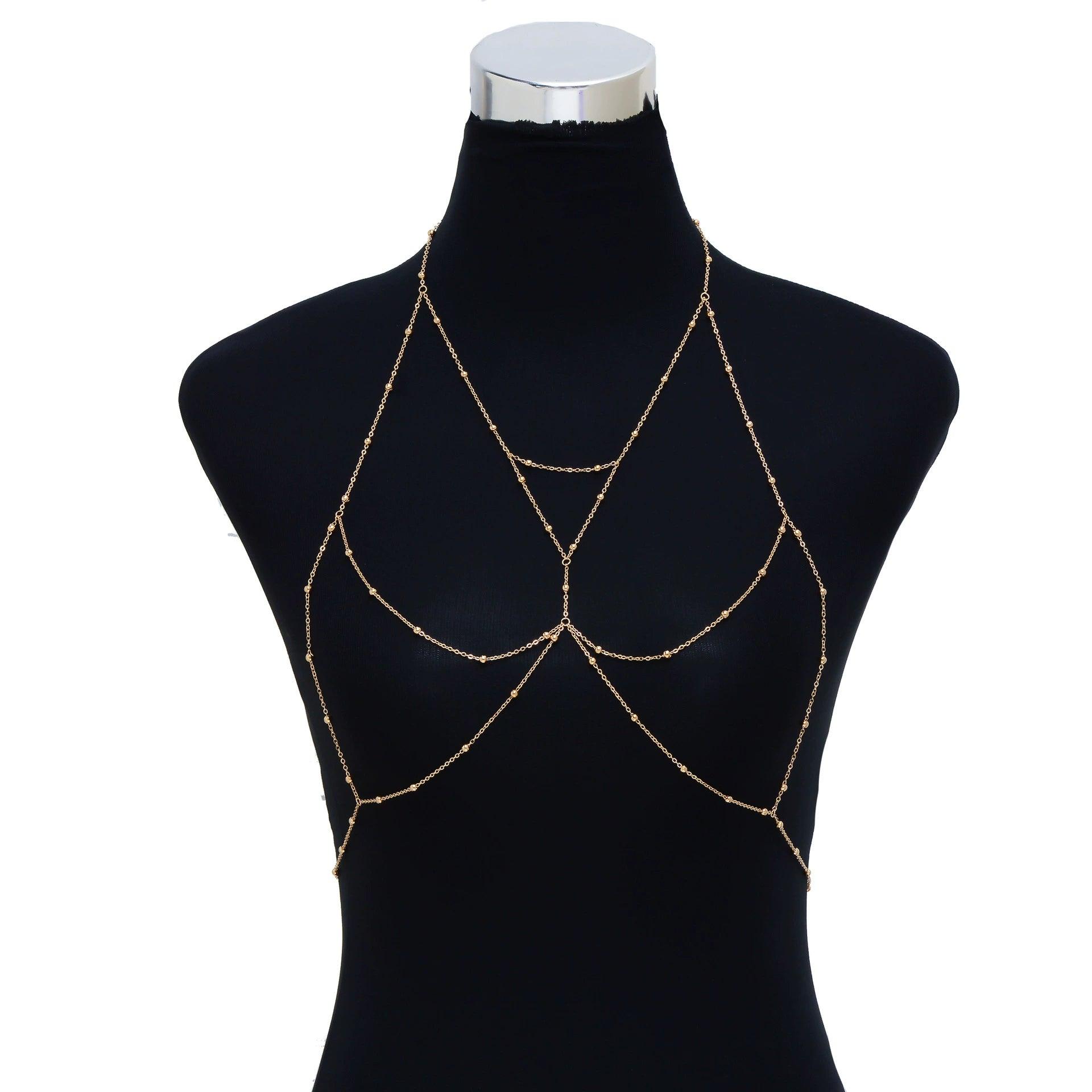 Chest Necklace Xiaohongshu Same Style Pure Desire Sexy Sexy Summer Bra Top Tube Top Accessories Necklace Body Chains Women - L & M Kee, LLC