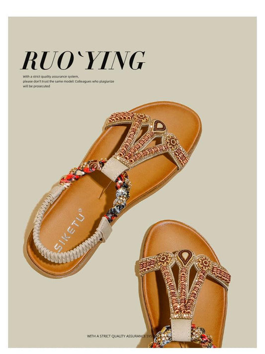 Bohemian Thick Sole Wedge Travel Sandals 41-43