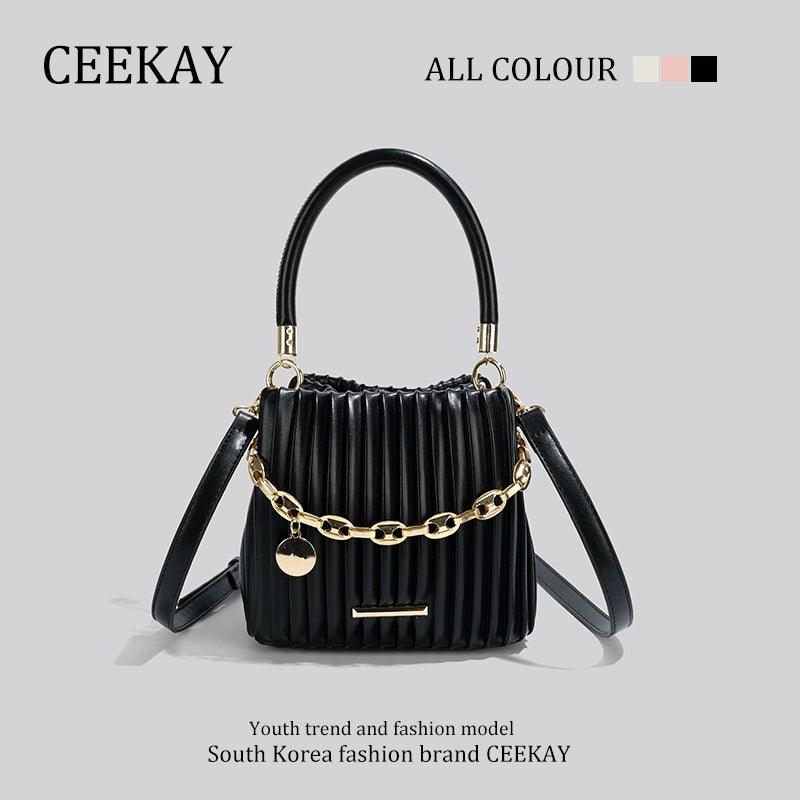 Hand Holding Bucket Bag Special-Interest Design Bag Fashion Women's Cross-Body Bag - L & M Kee, LLC