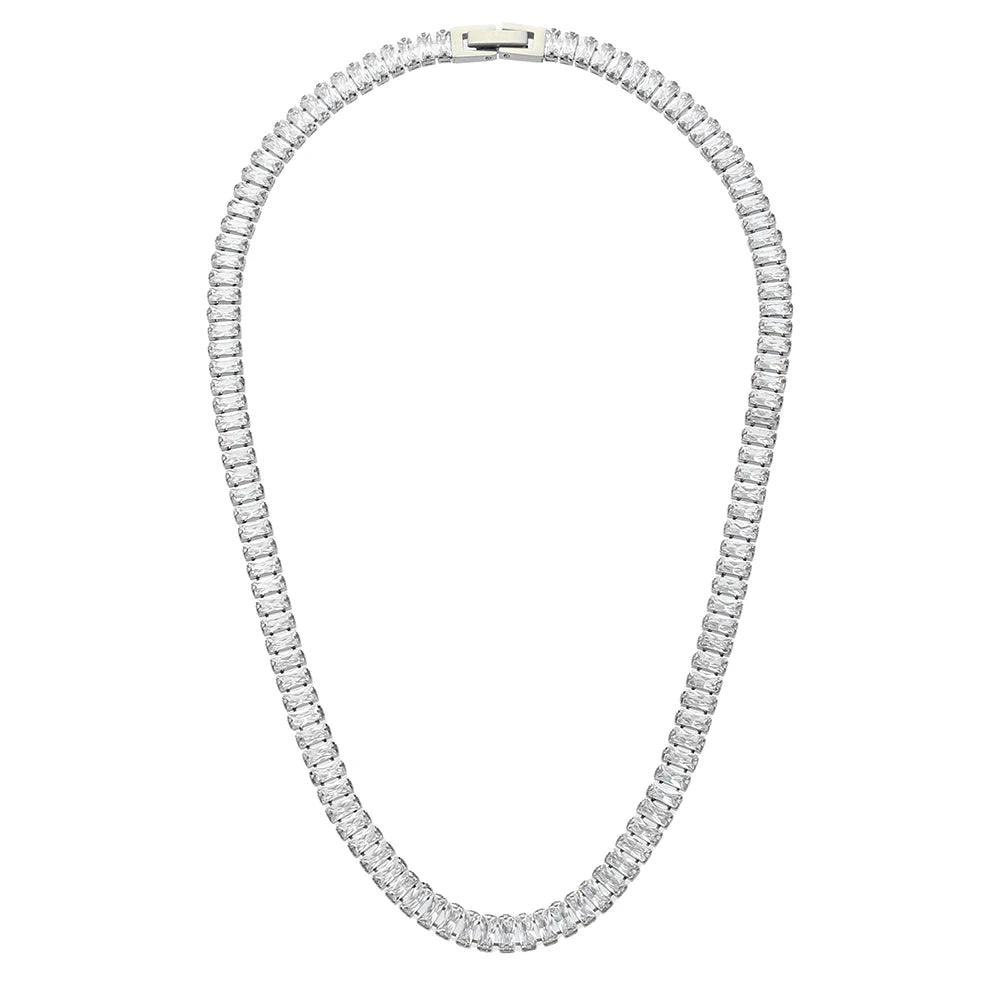 Luxury Square Tennis Chain Choker Necklace - L & M Kee, LLC