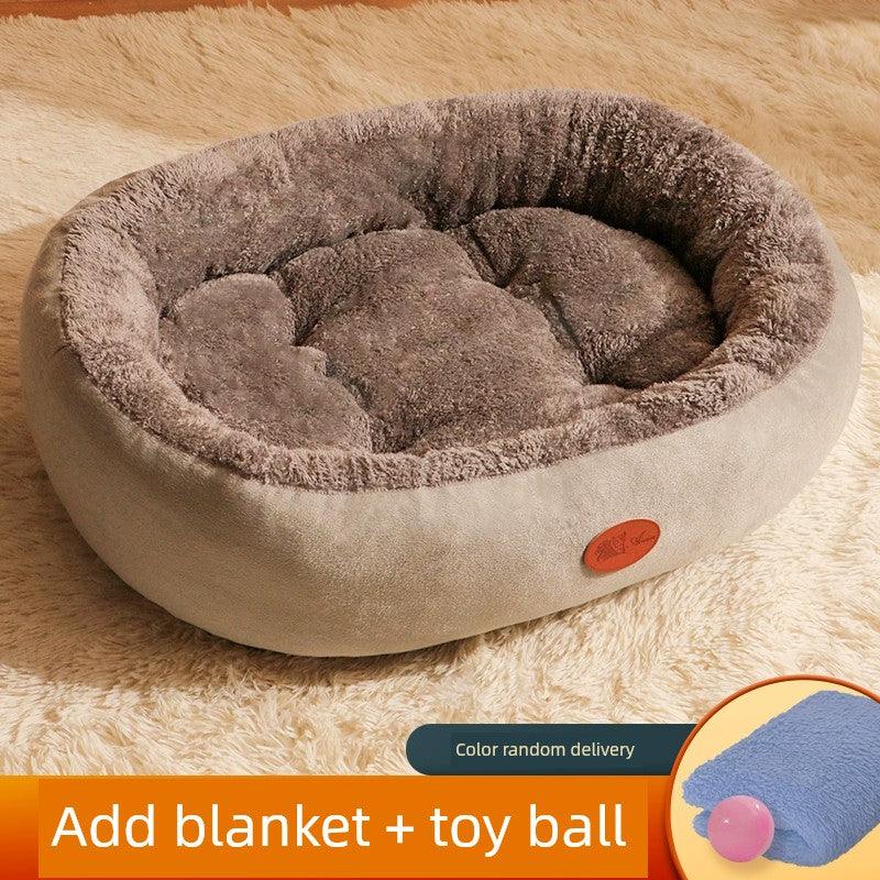 Cat Nest All Year Round Neutral Closed Large Oval Nest Thickened Winter Warm Winter Small Size Dogs Dog Mat Kennel - L & M Kee, LLC