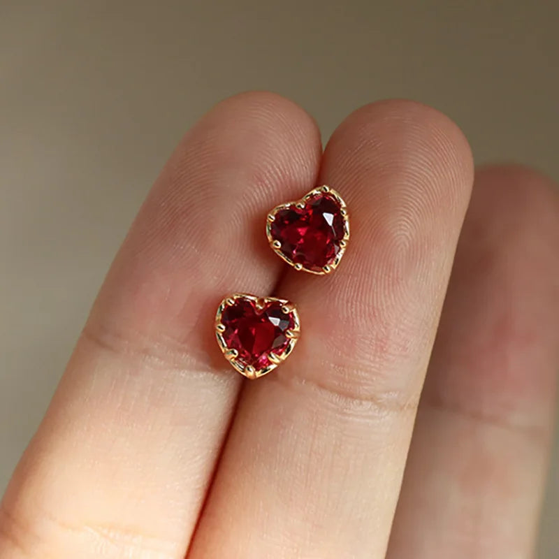 925 Silver Needle Simple Small Stud Earrings Round Cubic Zirconia Minimalist Stud Earrings Gift for Her