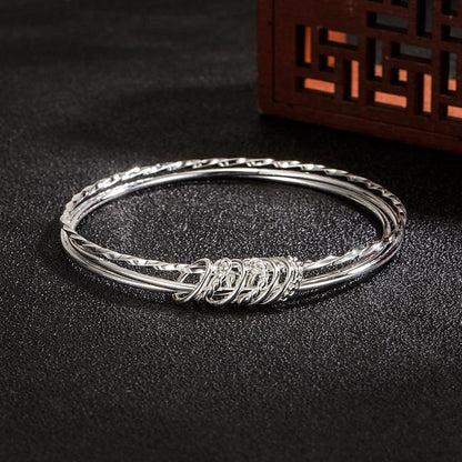 Fashion 925 Sterling Silver Woman Cuff Bracelet Open Leaf Shaped Adjustable Charm Bangle Girls Party Jewelry Christmas Gifts - L & M Kee, LLC