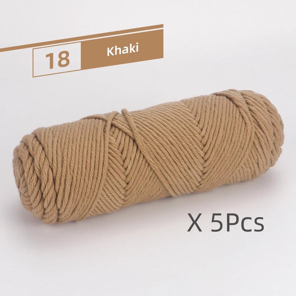 5 Pcs Cotton Select Yarn 17.63oz/500g, Light Worsted Thick Yarn For Knitting Baby Wool Crochet Scarfcoat Sweater Weave Thread-L & M Kee, LLC