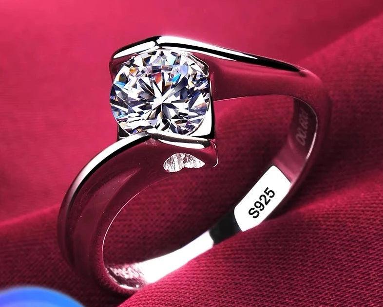 18K White Gold 2.0ct Round Zirconia Diamond Solitaire Ring - L & M Kee, LLC