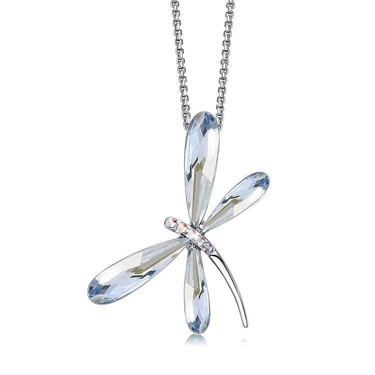 Dragonfly Pendant Necklaces with Crystals - L & M Kee, LLC