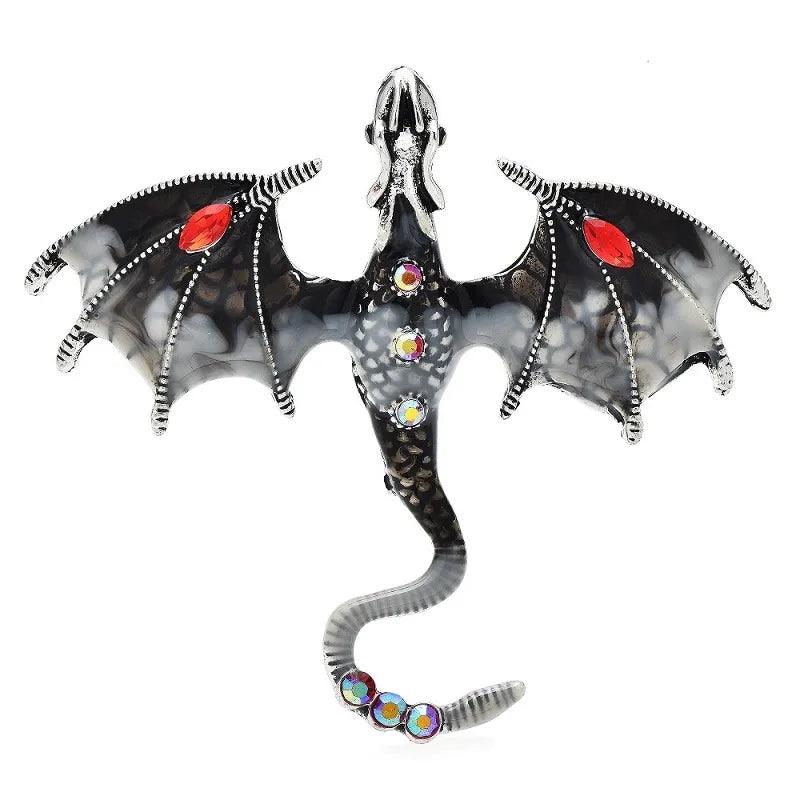 Enamel Dragon Brooch - L & M Kee, LLC