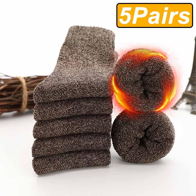 5Pairs Winter Warm Merino Wool Socks - L & M Kee, LLC