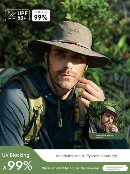 Sun Hat Men's Summer UV Protection Sun Hat Extra Large Brim Bucket Hat Outdoor Hiking Fishing Hat Sun Hat - L & M Kee, LLC