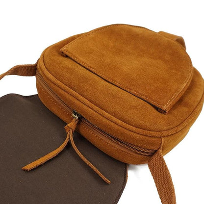 Genuine Leather Suede Pouch Saddle Bag - L & M Kee, LLC