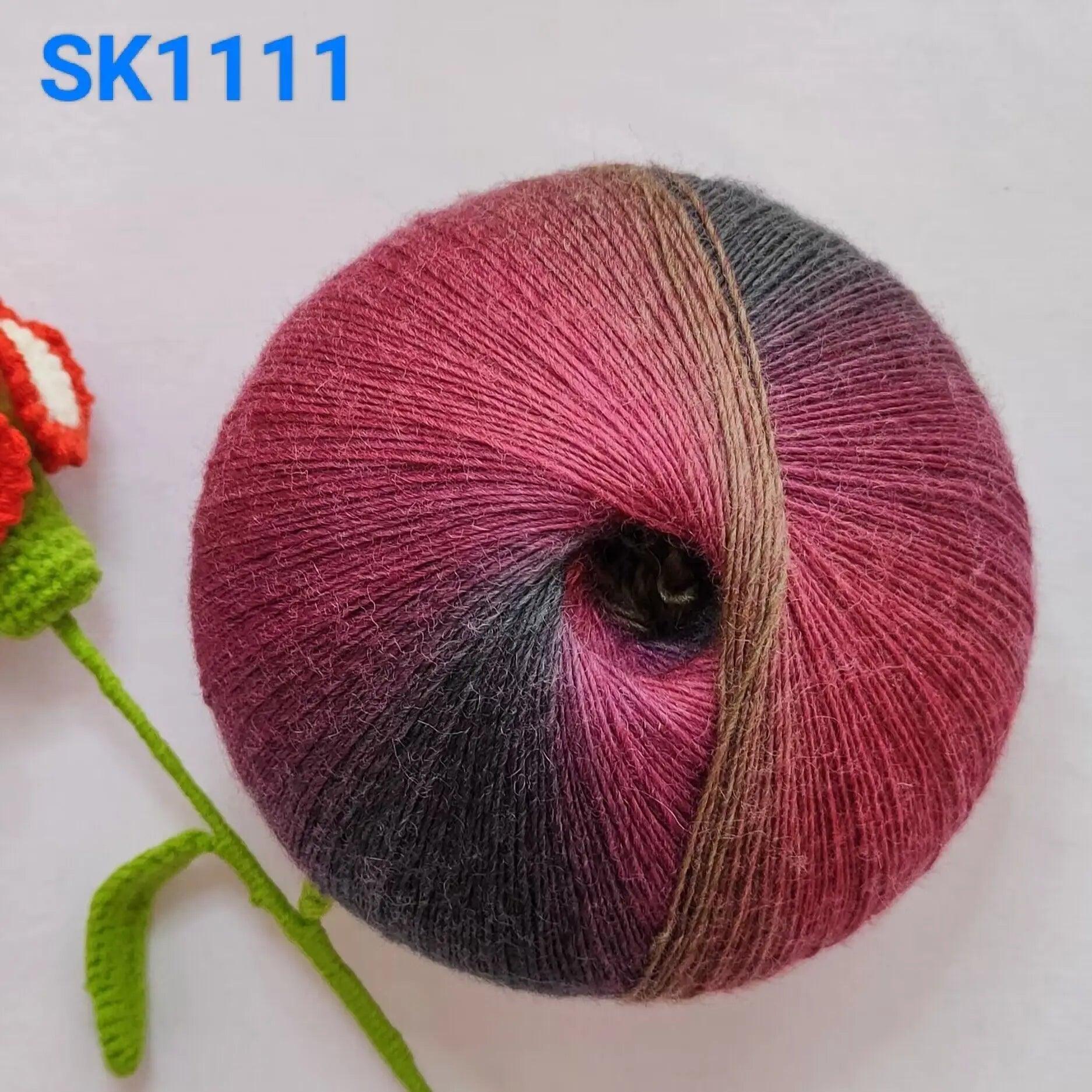 1600/M 200g Stage Gradient Wool Yarn Hand-woven Colorful Cashmere Wool Blend Yarn DIY Knitting Shawl Scarf Hat Wool Thread - L & M Kee, LLC
