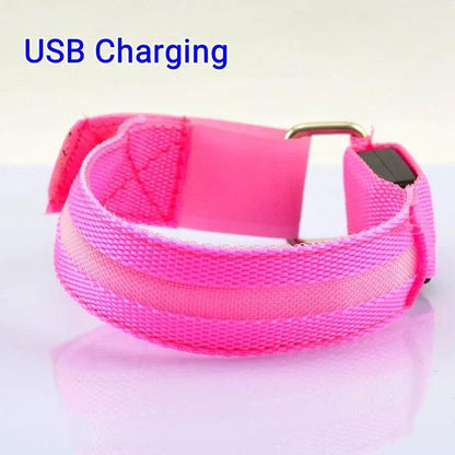 Night Running Armband LED Light Outdoor Sports USB Rechargeable Safety Belt Arm Leg Warning Wristband Cycling Bike Bicycle Light - L & M Kee, LLC