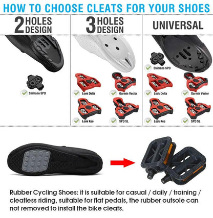 Road Red - New Road Bicycle Shoes Men Cycling Sneaker Mtb Clits Route Cleat Dirt Bike Speed Flat Sports Racing Women Spd Pedal Shoes - L & M Kee, LLC