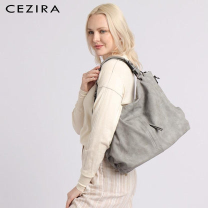 CEZIRA Pu Hobos Shoulder Bag - L & M Kee, LLC