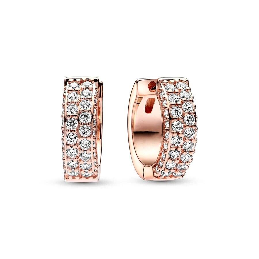 Original Rose Gold Double-row Single-row Infinity Stud Earrings - L & M Kee, LLC