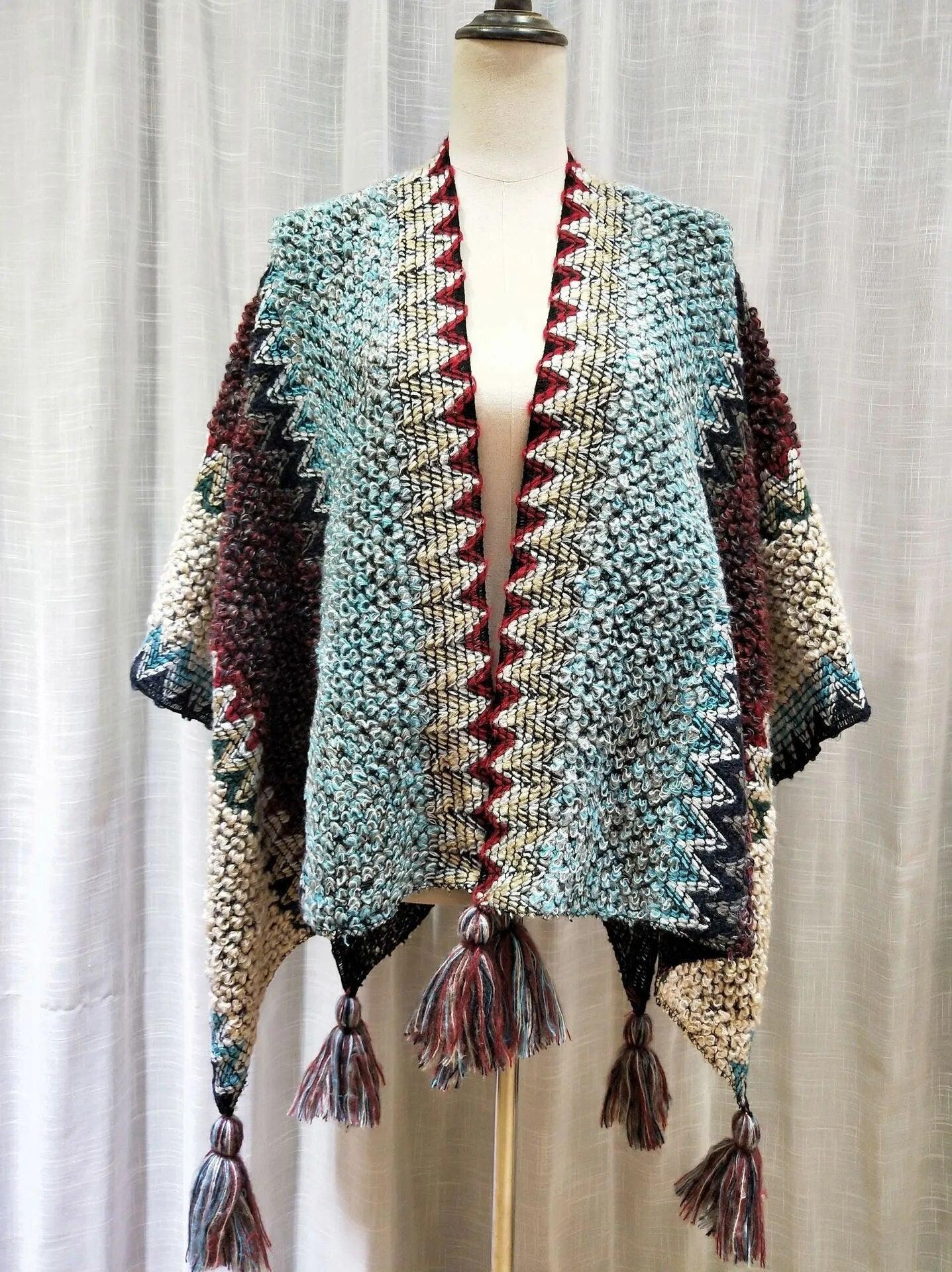 Knitted Poncho Tassel Cloak - L & M Kee, LLC