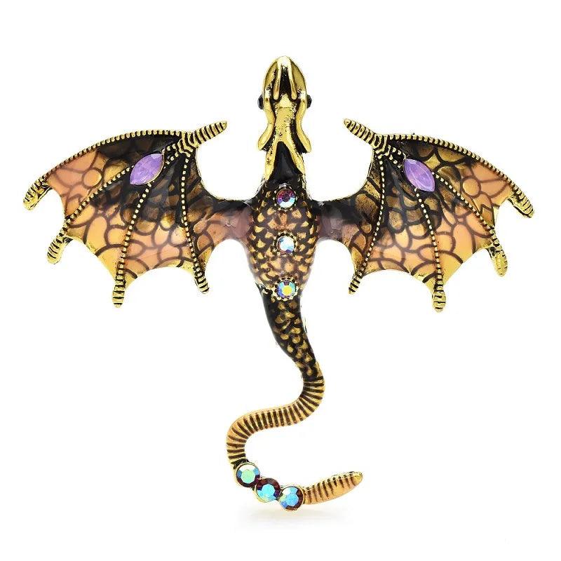 Enamel Dragon Brooch - L & M Kee, LLC