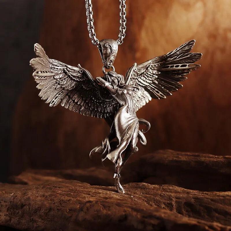 Mythical Unicorn Pegasus Wings Pendant Horse Constellation Necklace Men and Women Trend Jewelry Couple Gift - L & M Kee, LLC