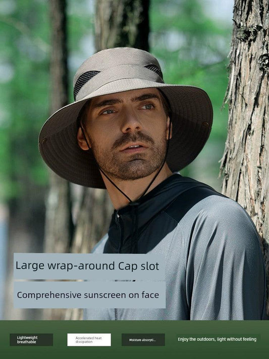 Summer Fisherman Sun Breathable and UV-Resistant Outdoor Mountaineering Fishing Big Brim Hat