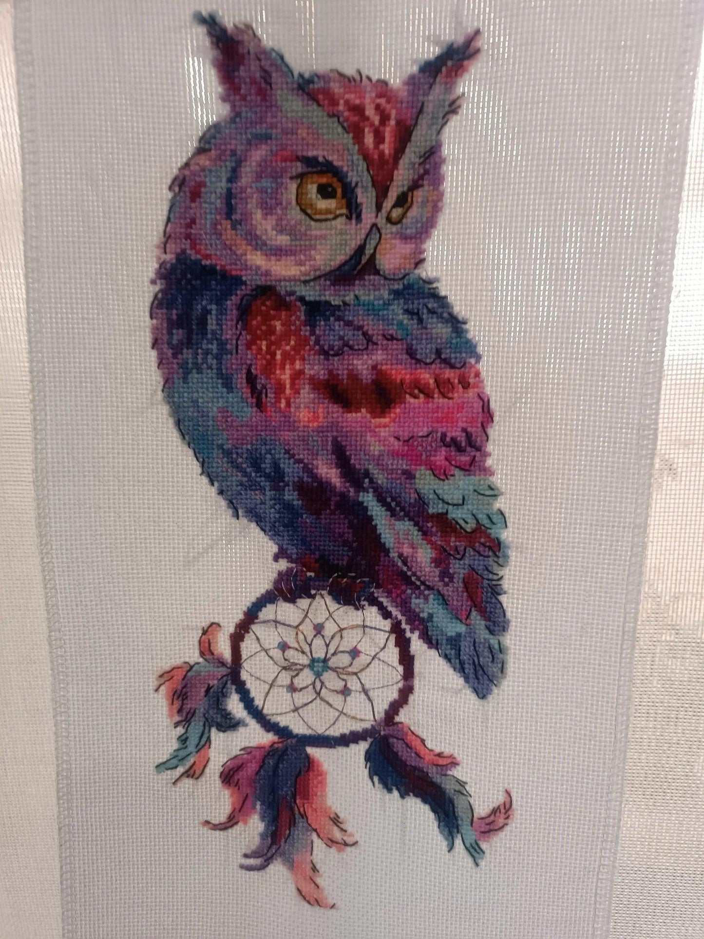 Dream catcher and owl cross stitch package animal 18ct 14ct 11ct cloth cotton thread embroidery DIY handmade needlework - L & M Kee, LLC