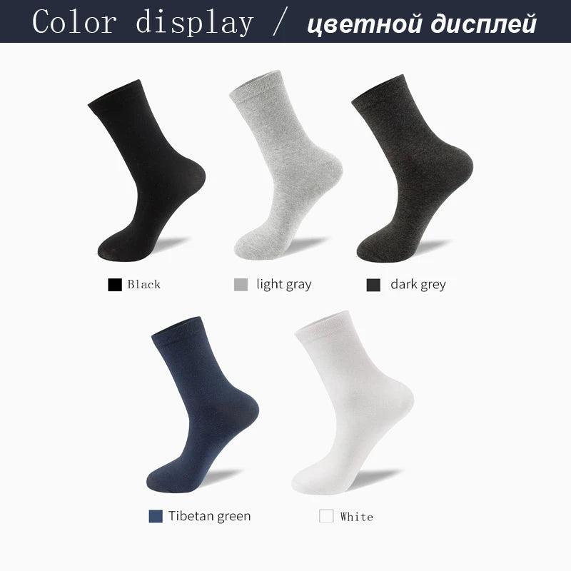 10Pairs Men's Socks Organic Cotton Breathable Black  Casual Socks-L & M Kee, LLC