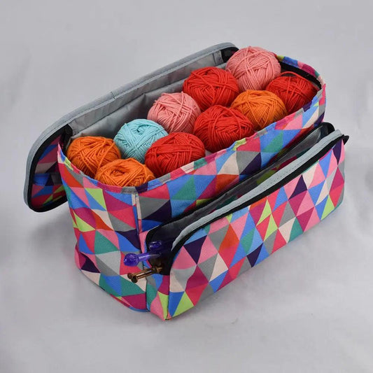 Yarn Storage Bag Round Crochet Sewing Needles Handbag Knitting Wool Yarn Bags Organizer Weave Tools Accessories Bowl Crafts Tote