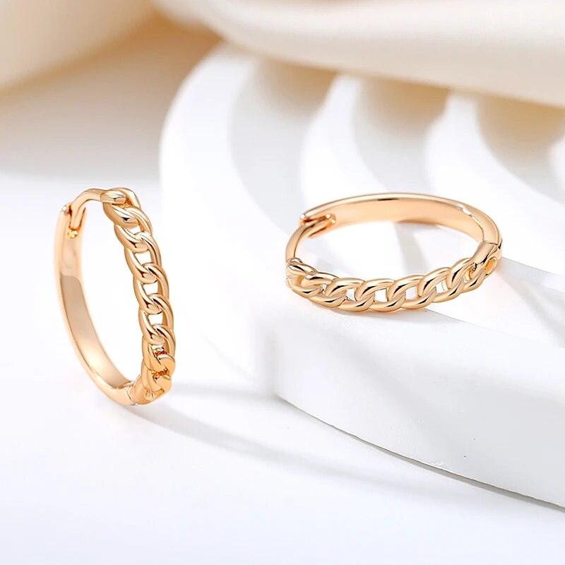 585 Rose Gold Color Hoop Earrings - L & M Kee, LLC