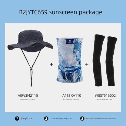 Camel Outdoor Sun-Proof Bucket Hat Men's Summer Sunshade Mountaineering Beach Sun Fishing Cowboy Hat Spring UV Protection - L & M Kee, LLC