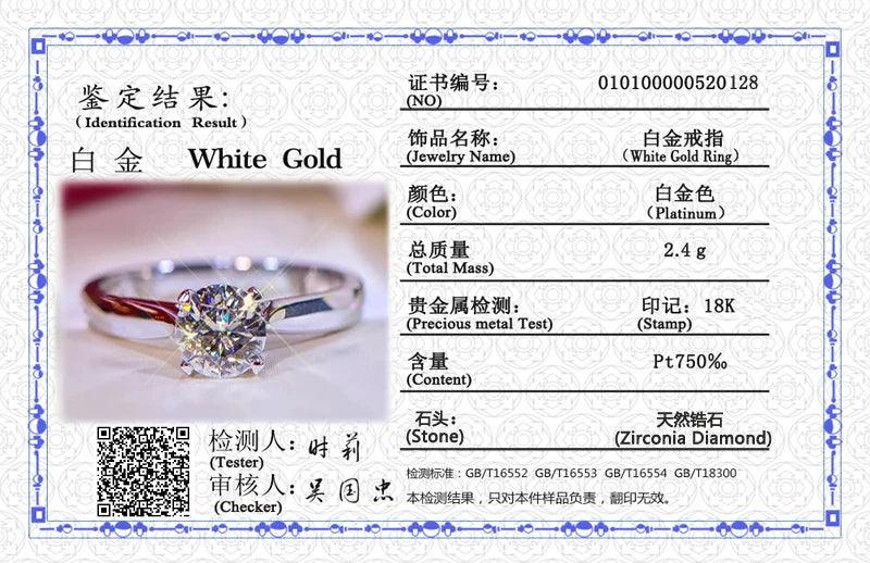 18K White Gold 2.0ct Round Zirconia Diamond Solitaire Ring - L & M Kee, LLC