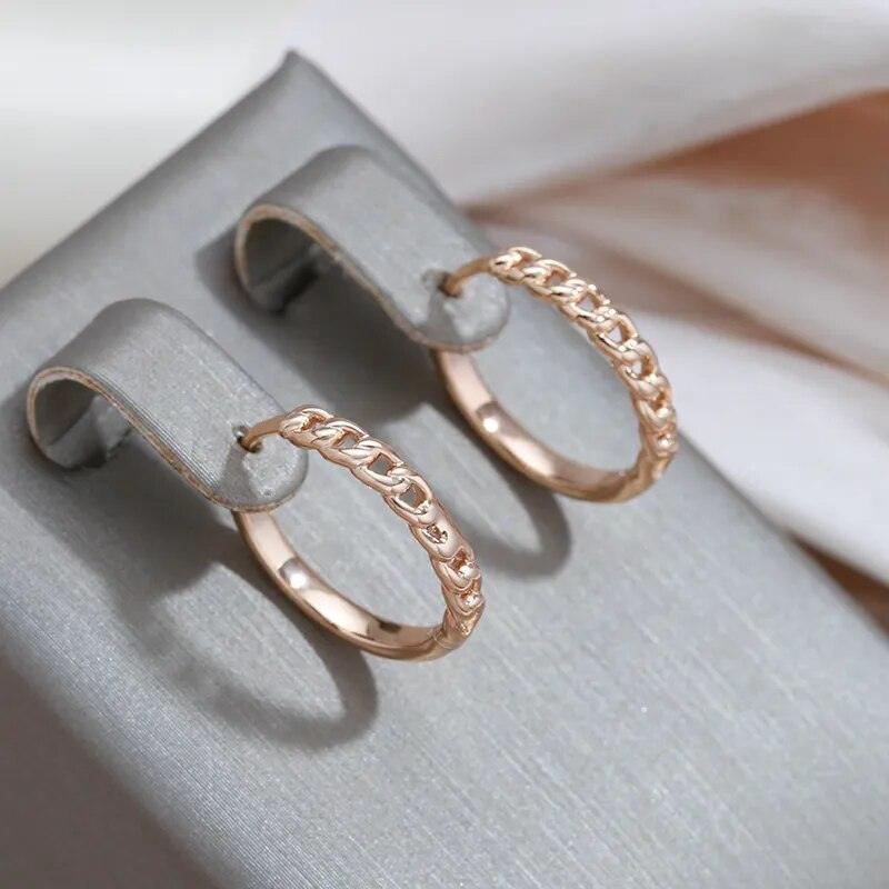 585 Rose Gold Color Hoop Earrings - L & M Kee, LLC
