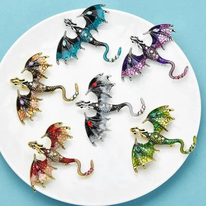 Enamel Dragon Brooch - L & M Kee, LLC